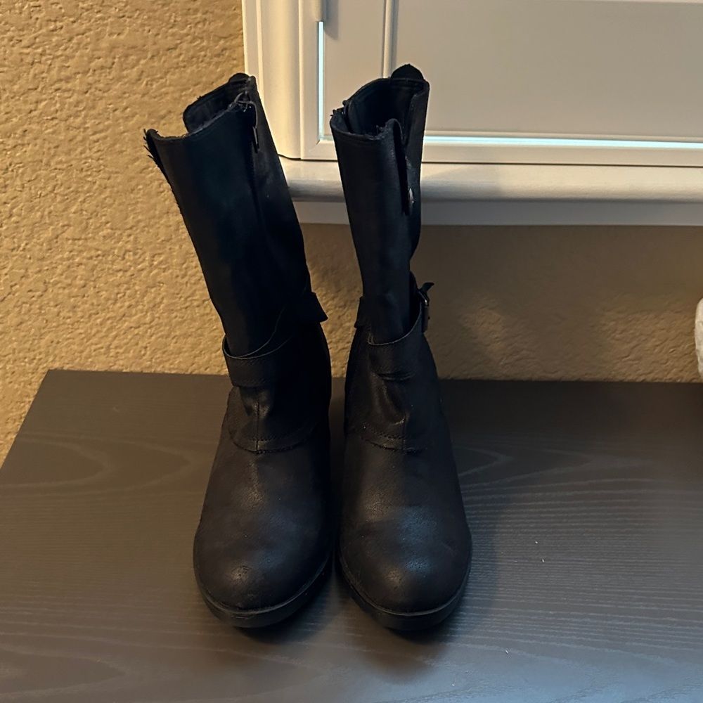 MIA Black Combat & Moto Boots Size 6.5
